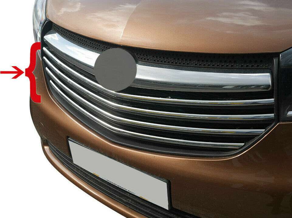 4 profili cornici in acciaio cromato Griglia Cofano Anteriore Opel Vivaro 2014>