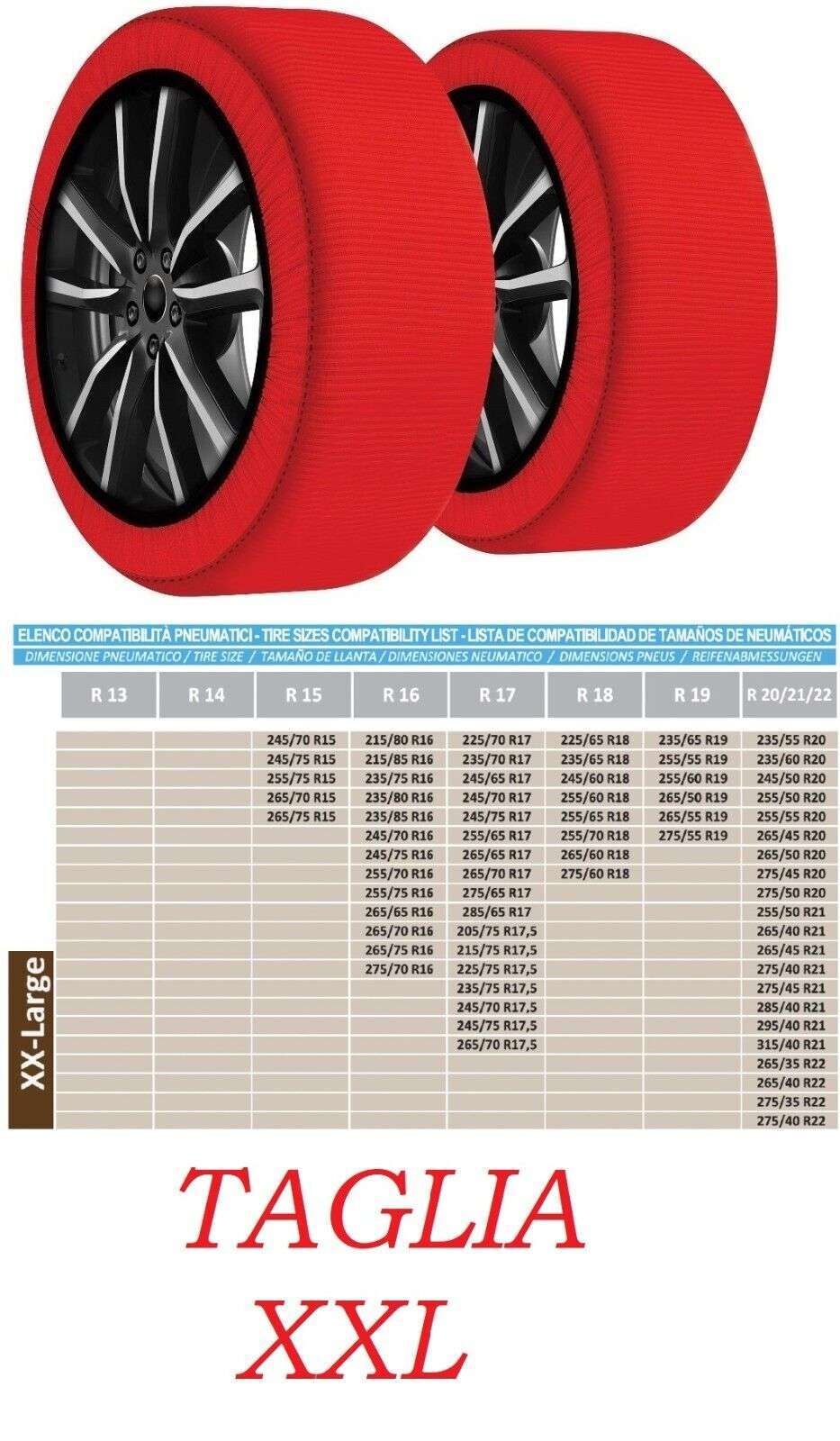 CALZE DA NEVE OMOLOGATE TAGLIA XXL Active Series Ultra Resistenti Modello  3D - Aricun