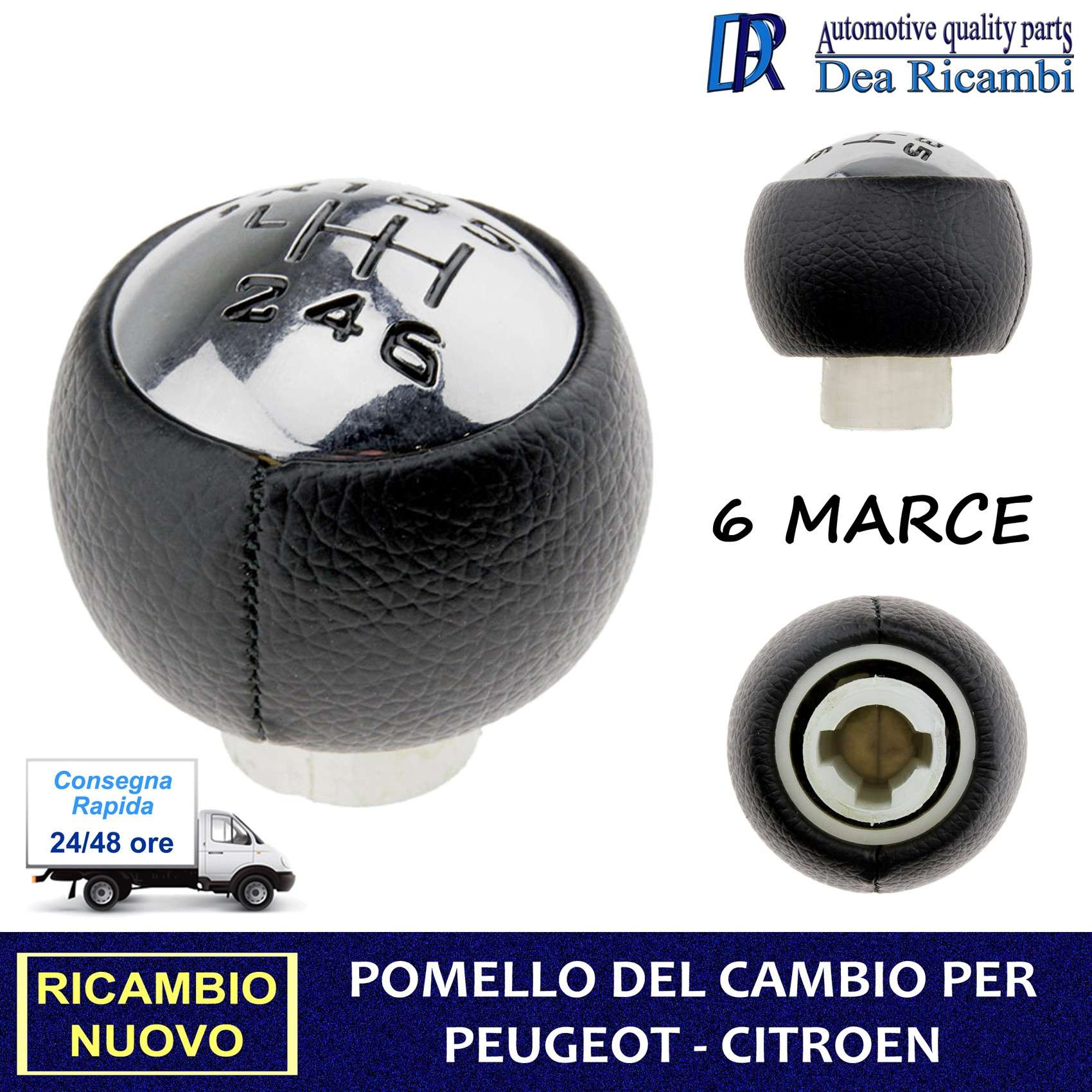 Pomello Leva Cambio per PEUGEOT 307,308,3008,407,5008,807,PARTNER 00-  PCPE000 - Aricun